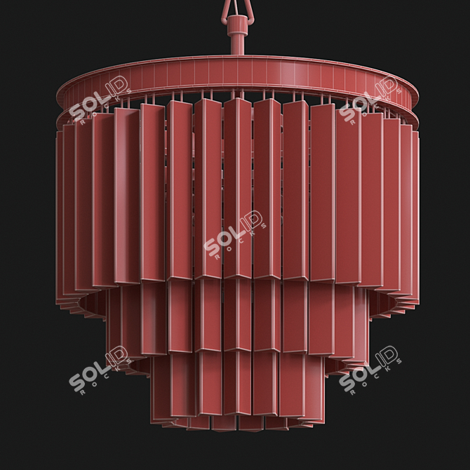 Vintage Odeon Round Chandelier 3D model image 3