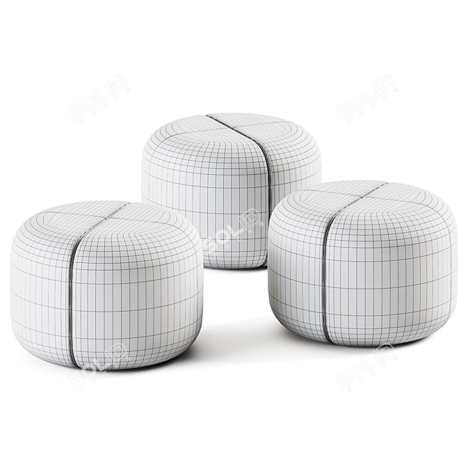 Cozy Round Pouf Bob 3D model image 2