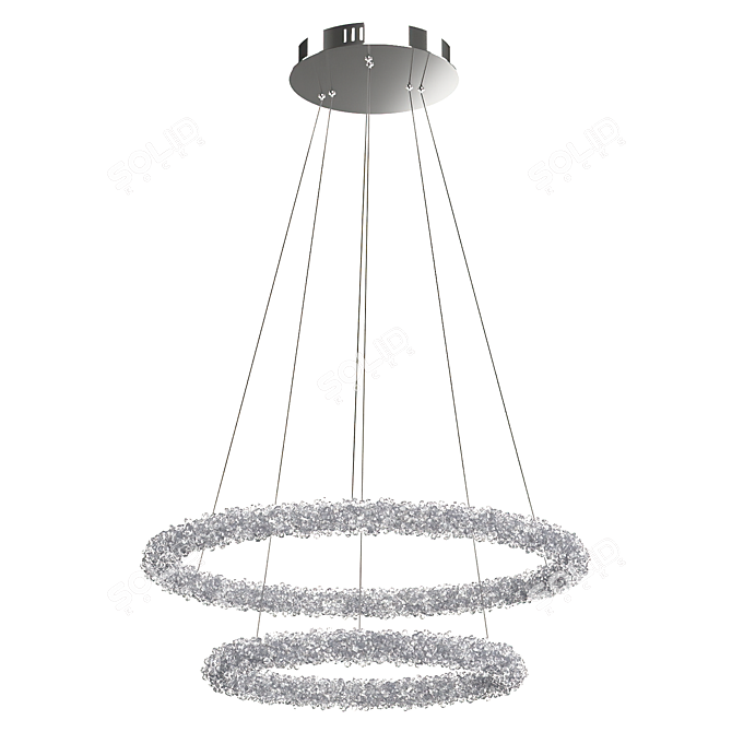 Goslar Chrome Chandelier with Crystal Accents 3D model image 1