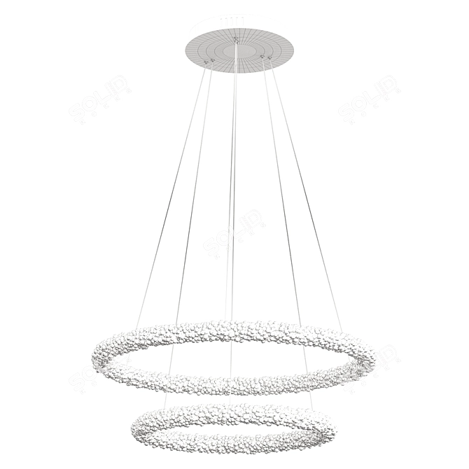 Goslar Chrome Chandelier with Crystal Accents 3D model image 2