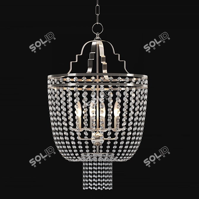 Vintage Charm: Ethan Allen Alexa Chandelier 3D model image 1