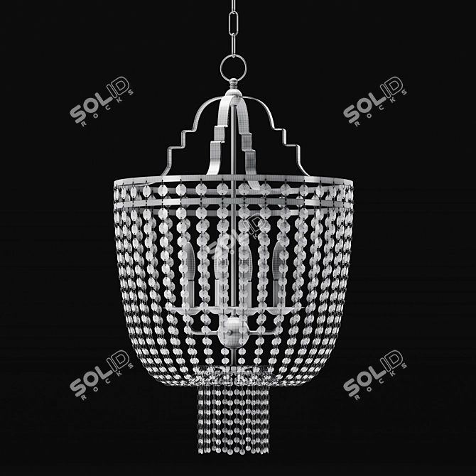 Vintage Charm: Ethan Allen Alexa Chandelier 3D model image 3