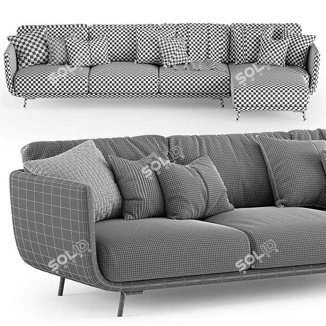Modern Corner Sofa: Nube Italia JOE 3D model image 5