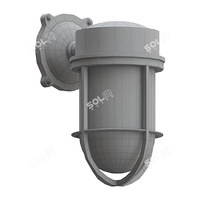 Industrial Cage Wall Sconce 3D model image 2