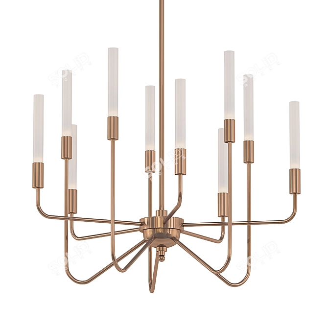 Valdi Satin Brass LED Chandelier 3D model image 1