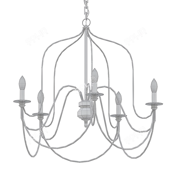 Rustic Wire Chandelier: Vintage Elegance 3D model image 2