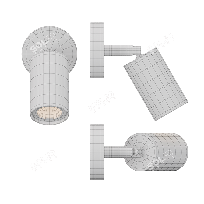 Tex Wall - Adjustable Metal Wall Lamp 3D model image 3