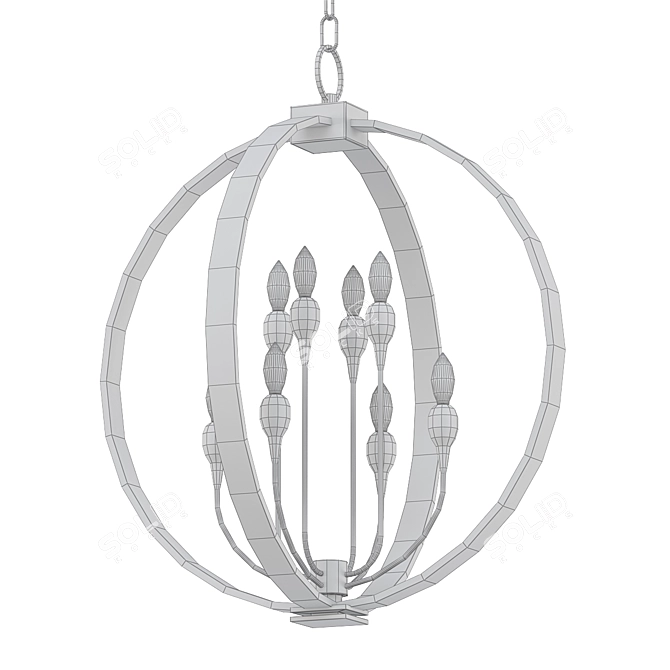 Elegant Eight-Light Chandelier 3D model image 2