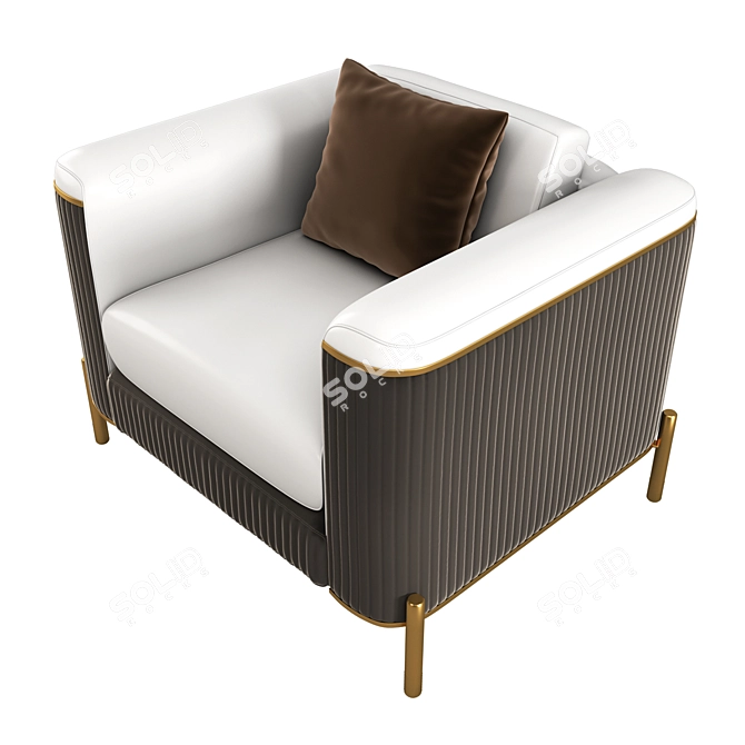 Modern Nappa Leather Sofa 3D model image 2