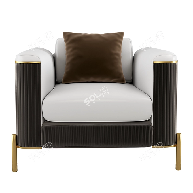 Modern Nappa Leather Sofa 3D model image 3