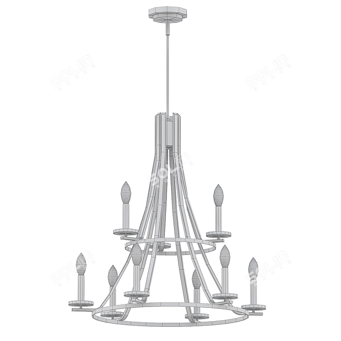Elegant Verona 9-Light Chandelier 3D model image 2