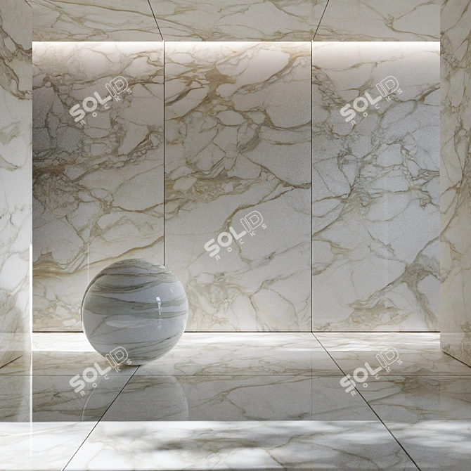 Calacatta Oro Porcelain Tiles 3D model image 1