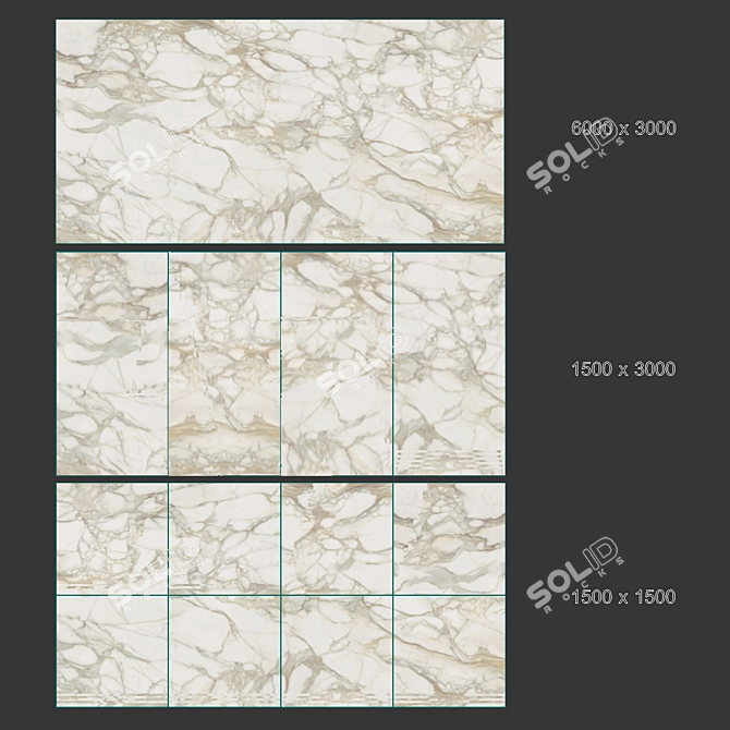 Calacatta Oro Porcelain Tiles 3D model image 4