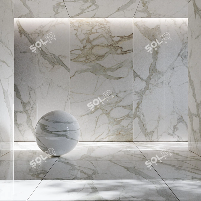 Calacatta Supremo Porcelain Tiles 3D model image 1