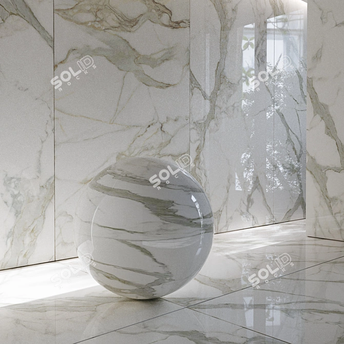 Calacatta Supremo Porcelain Tiles 3D model image 3