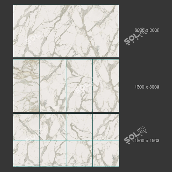 Calacatta Supremo Porcelain Tiles 3D model image 4