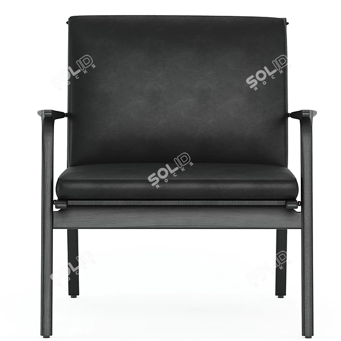 Ren Lounge Chair: Stylish Upholstered Armchair 3D model image 2