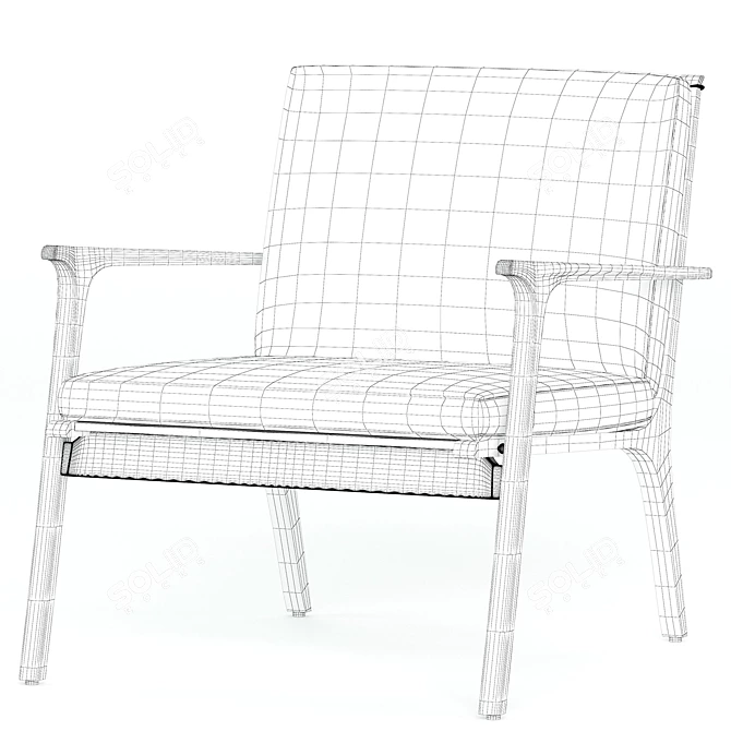 Ren Lounge Chair: Stylish Upholstered Armchair 3D model image 4