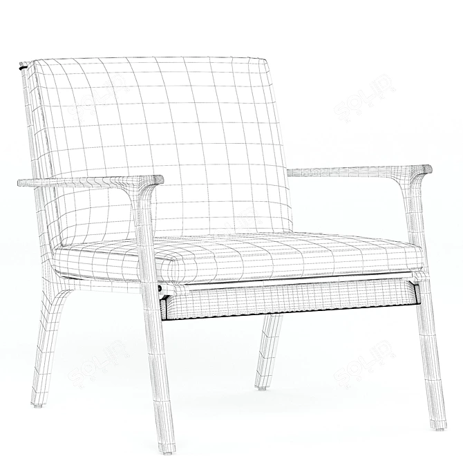 Ren Lounge Chair: Stylish Upholstered Armchair 3D model image 5