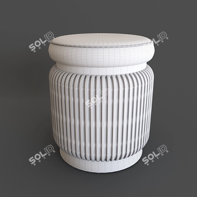 Elite 2OM Metal & Eco Leather Ottoman 3D model image 5