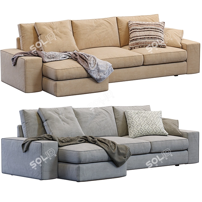 Stylish Kivik Sofa by Ikea 3D model image 3