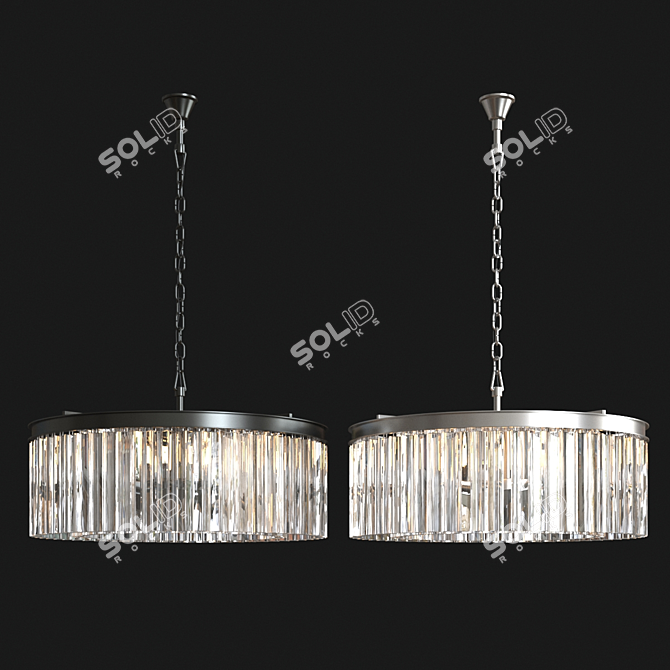 Rhys Round Chandelier: Elegant Lighting Solution 3D model image 2