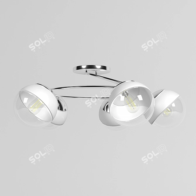 LUMION 5209/5C Ceiling Chandelier - Elegant Chrome and White Lighting 3D model image 1