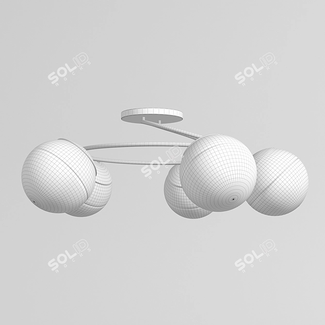 LUMION 5209/5C Ceiling Chandelier - Elegant Chrome and White Lighting 3D model image 2