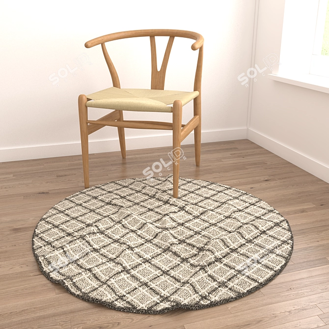 Round Rugs Set: Versatile Textured Designs 3D model image 2