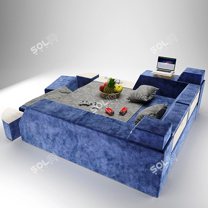 Sleek Minimalist Sofa 3D model image 6