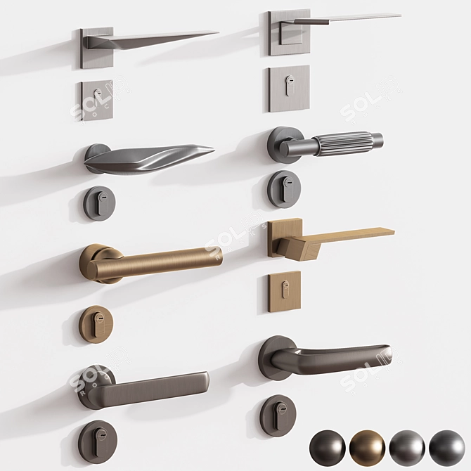 Elegant Door Knob Design 3D model image 1