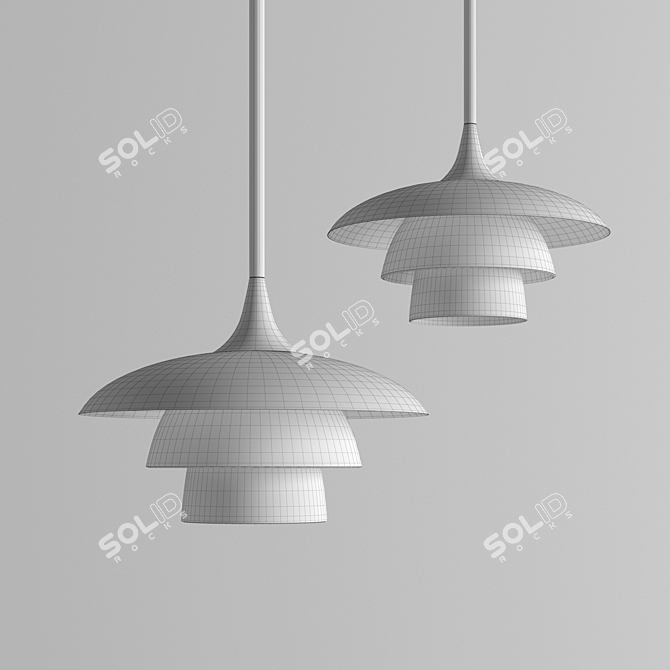 Danish Floral Light Fixture 3D model image 2