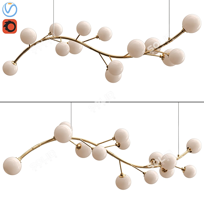 Modern 14-Lamp DOROTEA Chandelier 3D model image 1