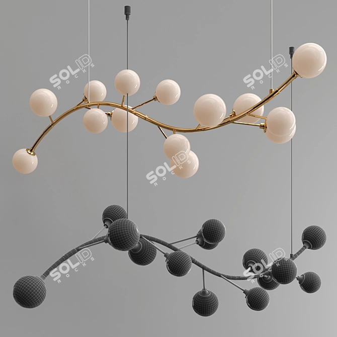 Modern 14-Lamp DOROTEA Chandelier 3D model image 2