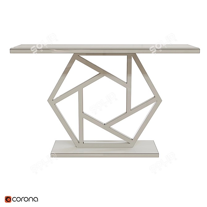 Luxury Gold Marble Console Table 3D model image 3