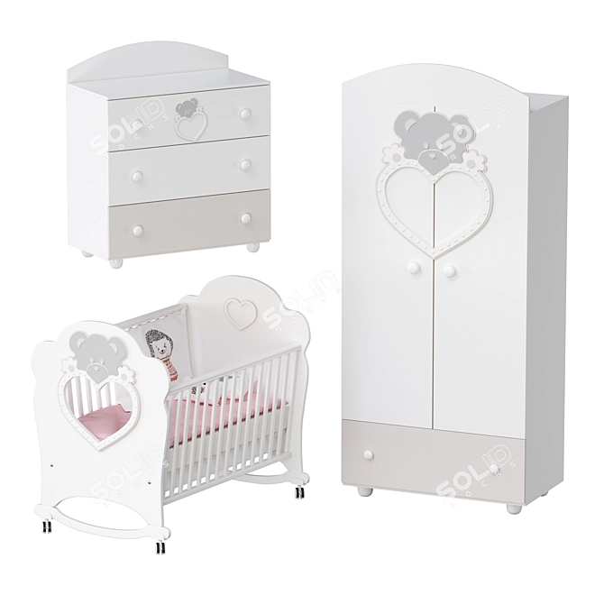 Stella Kids Furniture Set: Stylish and Functional 3D model image 1