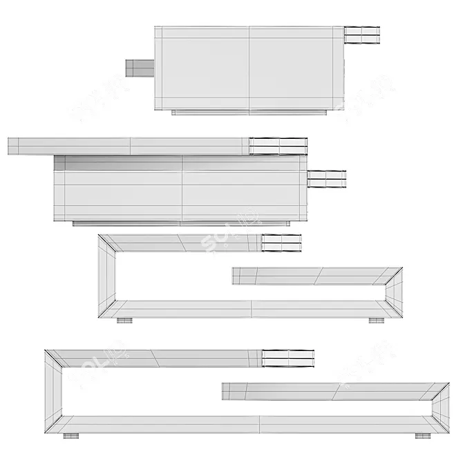 Sleek SAN Coffee Table: Minimalistic Japanese Design 3D model image 6