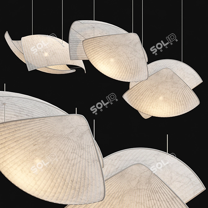 Illuminating Elegance: Grok Voile Pendants 3D model image 1