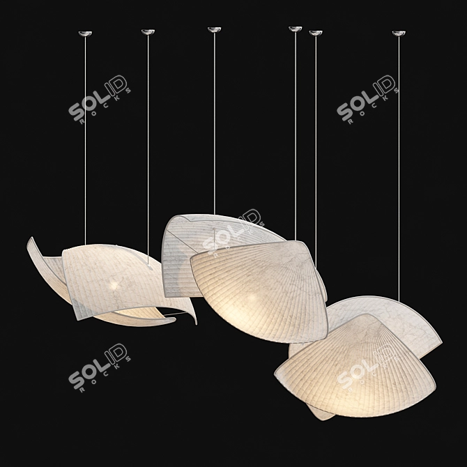 Illuminating Elegance: Grok Voile Pendants 3D model image 2