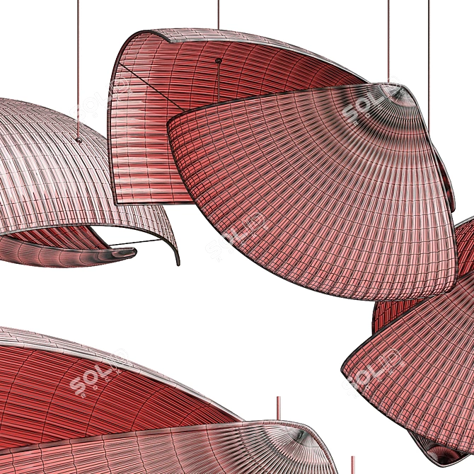 Illuminating Elegance: Grok Voile Pendants 3D model image 3