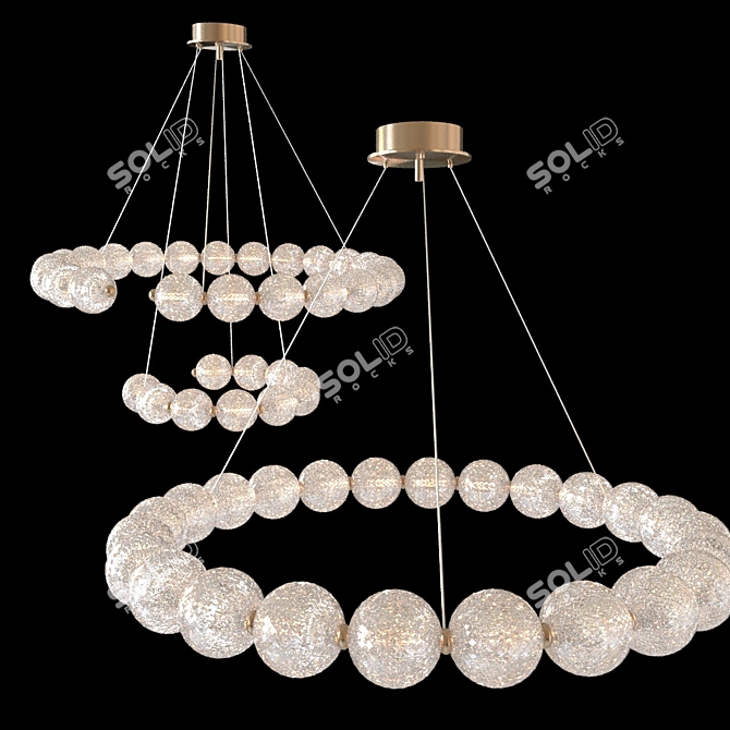 Frosted Globe LED Chandelier-60cm/80cm 3D model image 1