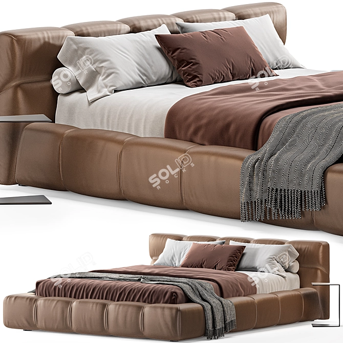 Luxurious B&B Italia Tufty Bed 3D model image 1