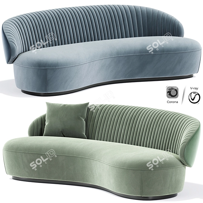 Curved Strip Sofa: Contemporary Design 3D model image 1