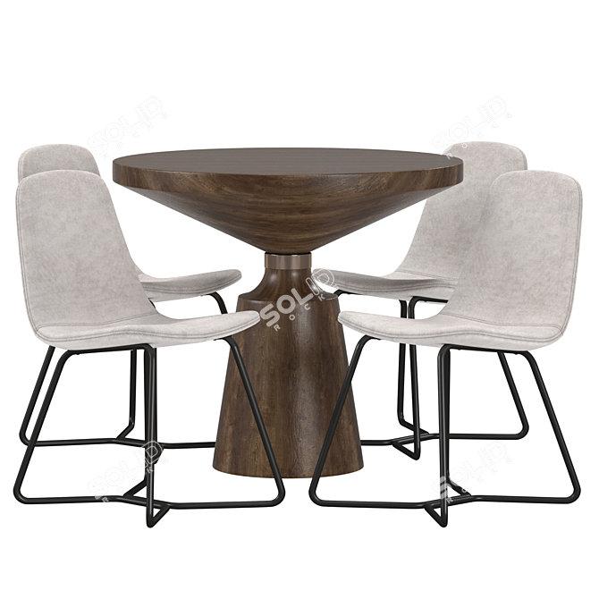 Slope Chair & Nicole Table Set 3D model image 2