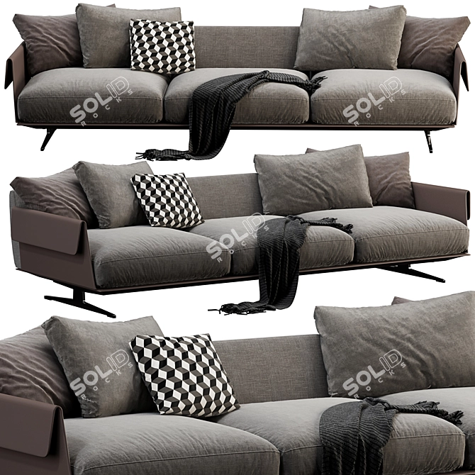 Modern Flexform Bretton 3 Seater 3D model image 1