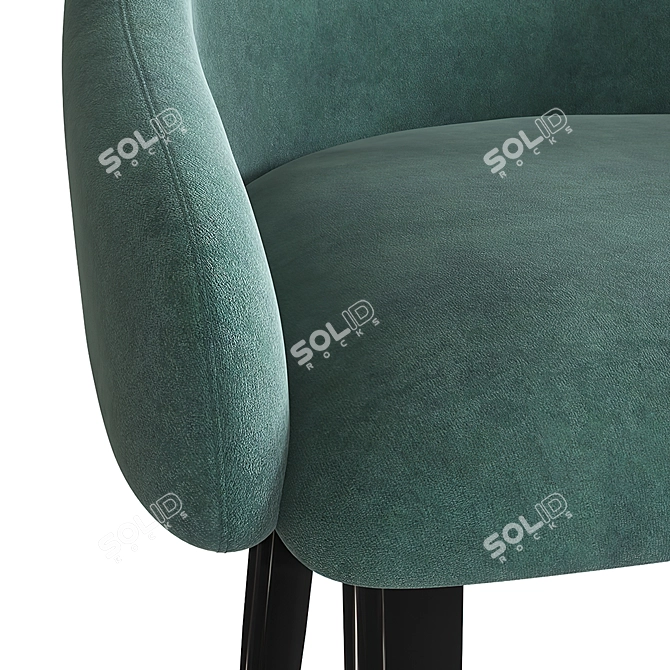 Modern Metal Dining Chair 3D model image 4