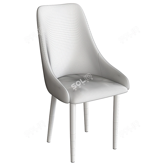 Modern Metal Dining Chair 3D model image 5