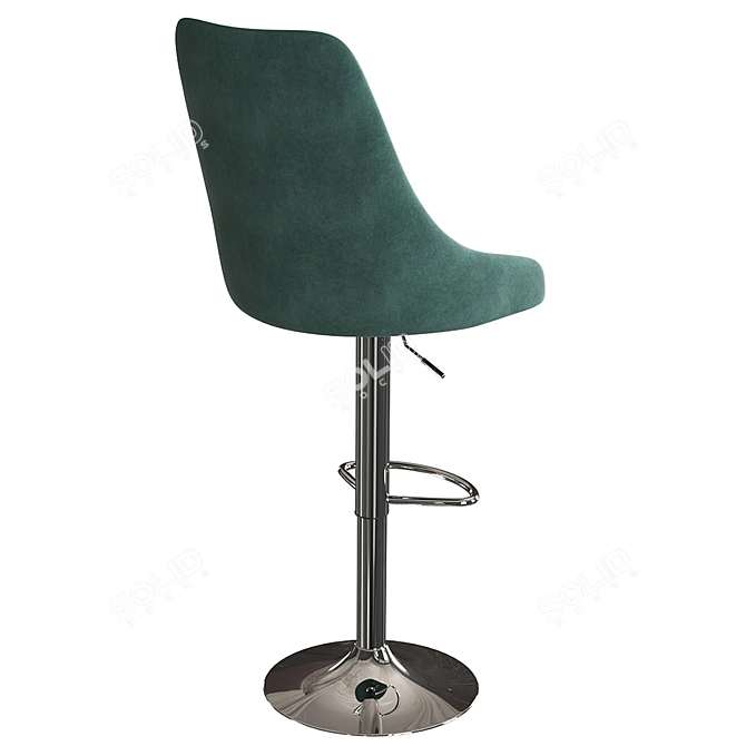 Hank Chrome OM Chair - Stylish and Comfortable 3D model image 2