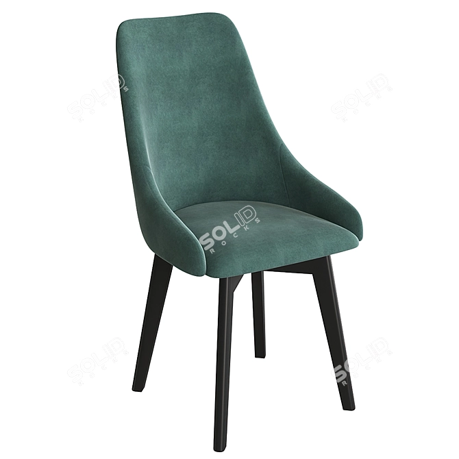 Hank Compact Wooden Leg Chair 3D model image 1