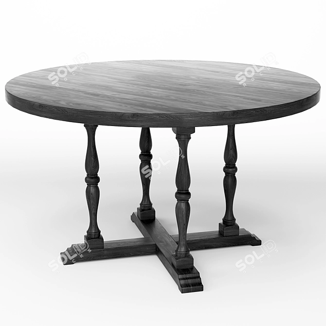 Classic Dining Table Set 3D model image 3